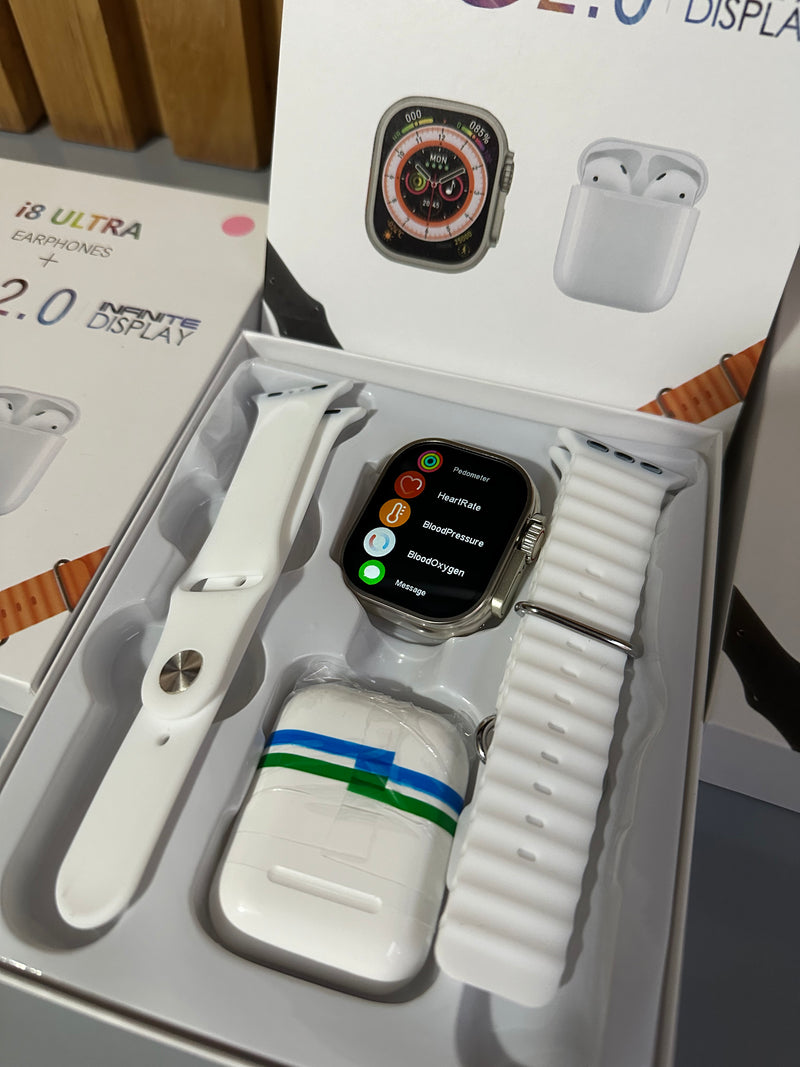 Combo SmartWatch I8 Ultra Big 2.0 + Audi