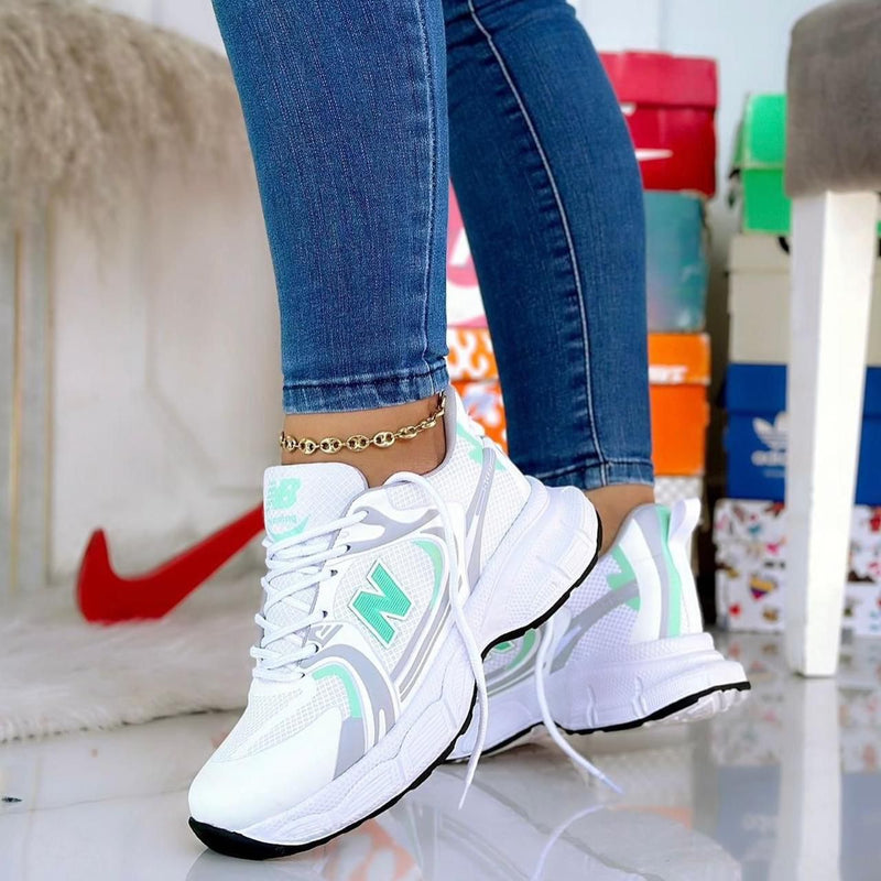 New Balance Burbuja Blanco Turquesa Dama